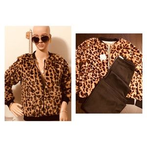 Plush Leopard Print Jacket
